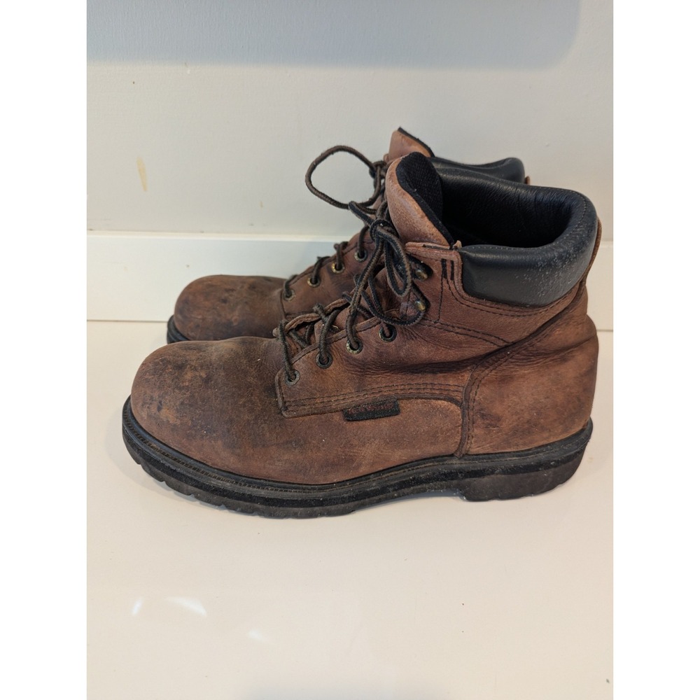 Vintage Red Wing Supersole Work Boots Mens size 10 Safety Toe Brown Leather USA